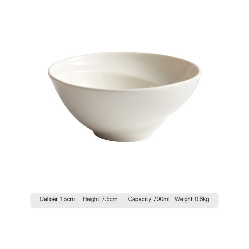 Ramen miski miska na owoce biała miska do zupy ceramiczna miska do makaronu chińska miska na ryż nadaje się do Ramen, Pho, Udon Salaterki Talerze obiadowe (S)