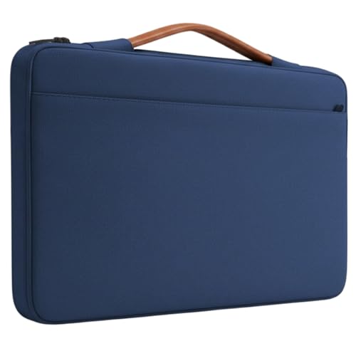 Image of Dyazo 14-14.1 Inch Laptop Sleeve with Handle & Front Accessories Pocket | Soft Inner Lining | Water Resistant Protective Laptop Carry Case Compatible with MacBook, Dell, HP, Lenovo, Acer & More (Blue)