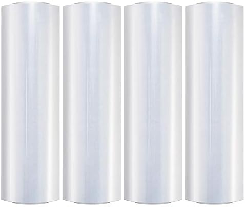 DEMAYA 4 Rolls 18" x 1500 Ft Stretch Wrap Heavy Duty, Industrial Strength Shrink Wrap, 55 Gauge High Performance Stretch Film Replaces 80 Gauge Low Films, Clear Hand Stretch Wrap