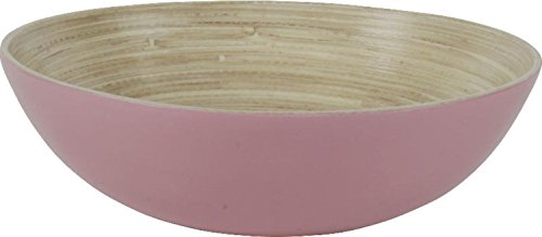 Preisvergleich Produktbild Bambus-Suppenschale, 20x20x8cm, M innen Natur, rund, pink