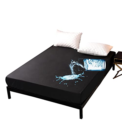 Protège-matelas imperméable NTBED en polyester noir pour lit Queen