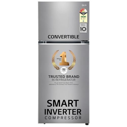 Image of LG 380 L 2 Star Frost-Free Smart Inverter Double Door Refrigerator (GL-S412SPZY, Shiny Steel, Convertible, Gross Volume- 408 L)