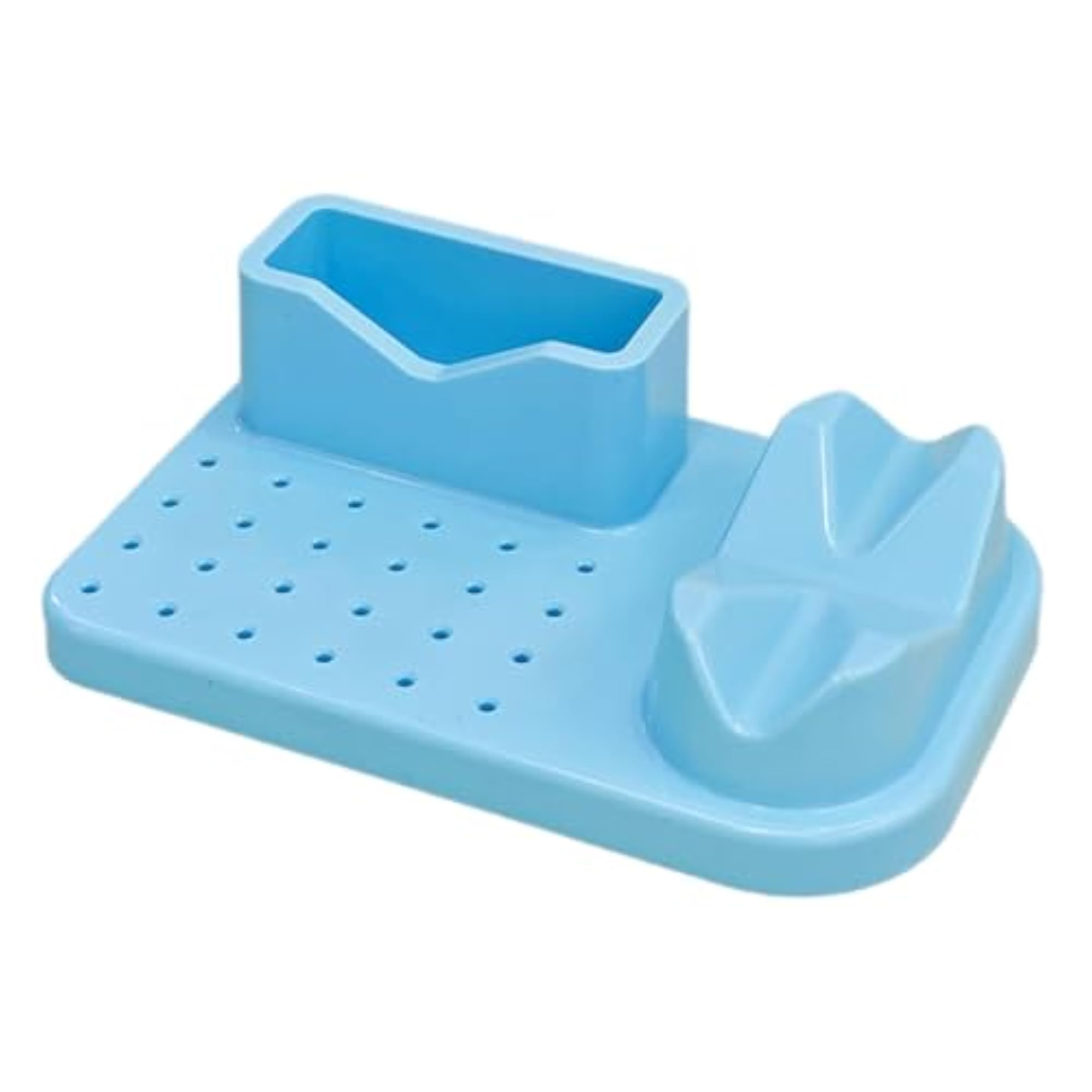 Nail Art Polishing Grinding Organizer Desk Professional 20 Holes Bits Holder Blue
