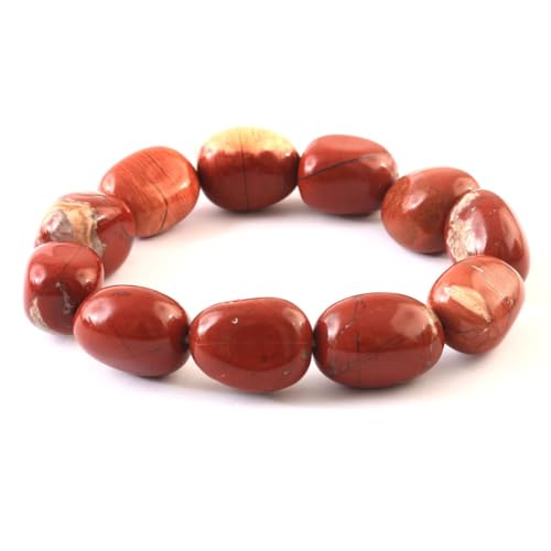 Bracelet en jaspe rouge et perles de pierre naturelle mixte