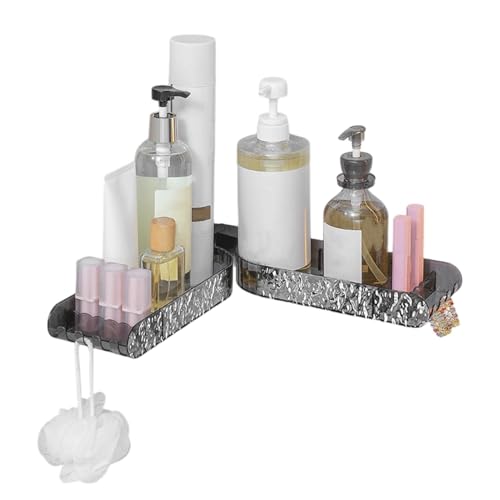 Étagère d'angle de salle de bain avec organiseur adhésif réutilisable multi-usage