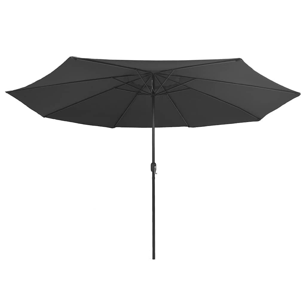 Generisch Parasol przeciwsłoneczny, 390 cm, kolor piaskowo-biały, odporny na promieniowanie UV parasol tarasowy z poliestru z mocnym metalowym masztem i 8 wytrzymałymi żebrami parasola, mechanizm