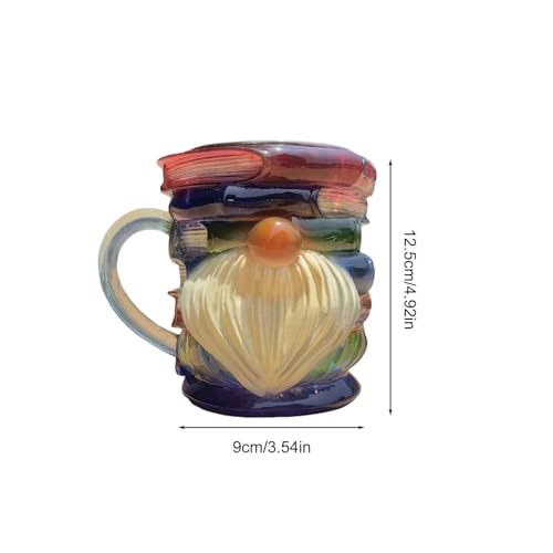 Taza de libros con efecto 3D y café para lectores decorativa 3