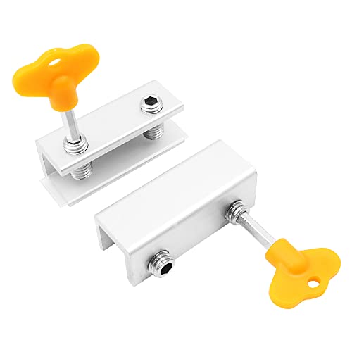 WANGCL 4Pack Adjustable Sliding Window Locks Stop Aluminum Alloy Window Door Frame Security Lock with Keys for Home Office Anti-Theft (Double Lock) - Image 4