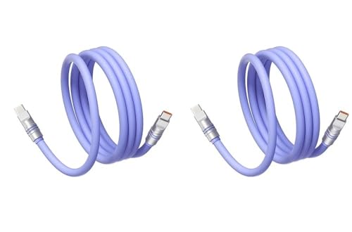 2 �p�b�N PD240W USB C to tpe-c �����P�[�u���t�̃V���R�[�����������\�t�g �P�[�u��(Purple,2m)