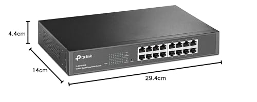 TP-Link 16-Puertos Gigabit Ethernet Fácil Gestión Inteligente Switch| Plus no gestionable | Plug and Play | Desktop/Montaje en rack | Carcasa Metálica| Sin ventilador| Vitalicia limitada (TL-SG1016DE)