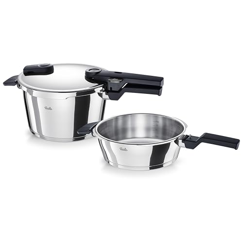 Fissler Vitaquick Juego de 3 ollas a presión (1 olla a presión de 4,5 l y 1 sartén...