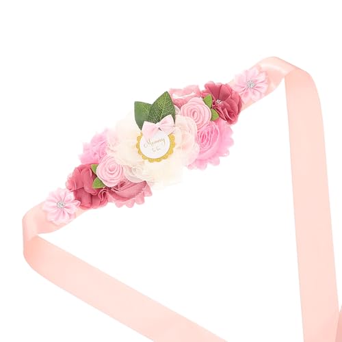 Banda ajustable de embarazo con flores decorativas para vestidos de gala 3