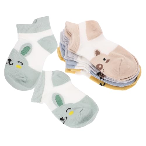 VALICLUD Cartoon Animal Socks for Boys and Girls Soft Breathable Cotton Toddler Socks Cute Animal Pattern for Everyday Wear 5 Pairs