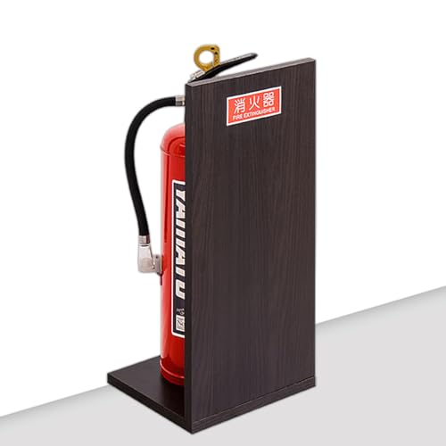 サンゴ 消火器収納 消火器カバー [2枚板] ブラウン 幅23 高さ50cm JIS規格ピクトサイン標識ステッカー付き 消火器ラック 消火器スタンド 消火器置き 消火器ボックス