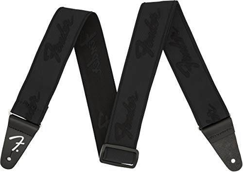 Fender WeightLess Sangle de guitare avec logo Noir/noir 5 cm - Les Beatles, Paul McCartney, John Lennon, RIngo Starr, George Harrison Fender WeightLess Sangle de guitare avec logo Noir/noir 5 cm – Image 4