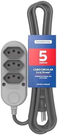 Tramontina Extensão Múltipla 3 Tomadas 2P+T 10 A 250 V 5 m
