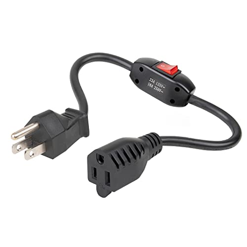 Inline On/Off Switch Extension Cord, 3-Prong 3 Outlet Household Switchable Power Cord, Heavy Duty 23A 125V,16A 250V Double Break Switch Extension Cord, 40Cm Cord,40Cm #TOP1