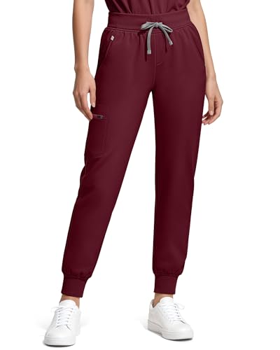 Image of Medical Scrubs for Women Pants, Soft Stretch & Breathable Joggers | Drawstring Womens Scrub Cargo Pants with 5 Utility Pockets, Bottoms Keep 12-Hour Shift Comfort for Healthcare Professionals