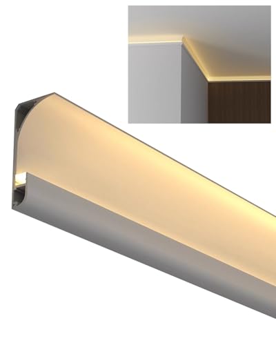 Deckenverkleidung, indirekte Beleuchtung, Kronenform, 180 m, weiß, Diffusork mit Eckverbindern und Blöcke für Deckendekoration