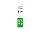 Roll-Up Bannerdisplay, 60 x 200 cm, mit CoVid-19-Motiv, 2 m Abstand und mit Warnhinweisen, Hygiene Corona-Schutz