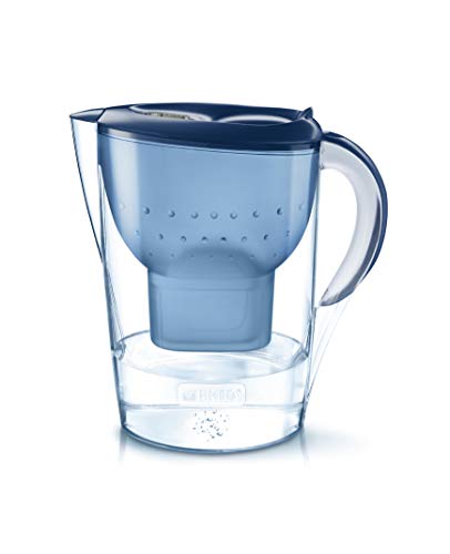 BRITA – Karaffe mit Wasserfilter, kompatibel für Maxtra+-Kartuschen, Farbe: Weiß 3,5 L blau