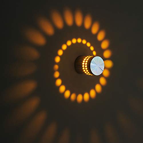 uksunvi Wandlamp voor binnen 3W LED moderne wandlamp, aluminium creatieve lamp binnenverlichting LED-lamp (geel)