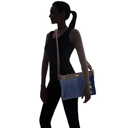 CHALA Canvas Convertible Denim Blue Stripe Work Tote2