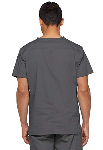 Image of Dickies Mens V-Neck Scrub Top with 5 Pockets - Medical & Nursing Uniform Shirt, Side Vents - 81906
