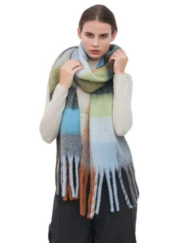 Scarf for Women Cashmere Feel Women’s Cold Weather Scarf Winter Warm Scottish Plaid Scarf Holiday Scarf