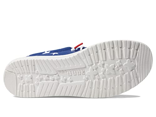 Image of HEYDUDE Men's Wally Patriotic Slip On Shoe | Lightweight Canvas Loafers with No Tie Laces