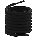 YFINE Oval Sports Shoe Laces: 2 Pairs 51 Inch Black Half Round Shoelaces for Sneaker Athletic Shoes