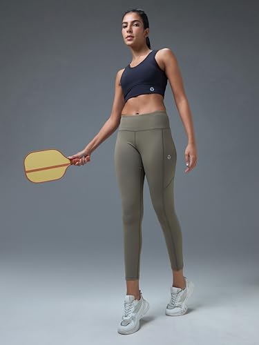 Image of TECHNOSPORT Womens Skinny Fit ActivewearSolid Tights for Running, Gym and Sports