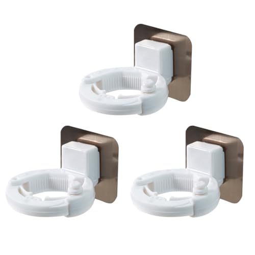 POPETPOP Estante Adhesivo para Gel de Ducha 3 Piezas Blanco, Soporte Ajustable sin Perforación para Baño, Portabotellas Anticaídas para Champú y Gel, Organizador Práctico para Ducha