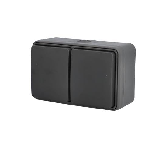 UNITEC Enchufe de 2 enchufes AP/FR Aqua, montaje en superficie, apto para ambientes húmedos, IP54, para interior y exterior, antracita, 1 unidad