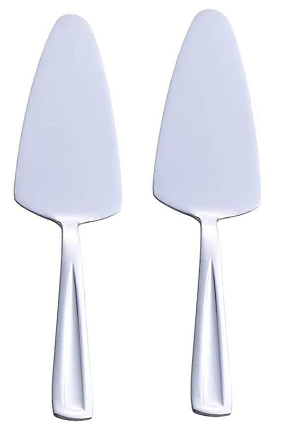 NEERAK Cake Server Set Stainless Steel Pastry Spatula Baking Tool Cake Scoop Butter Dessert Server for Cheese Pizza ((Pack of 2)