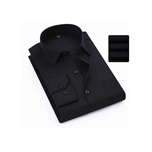 Men Dress Shirt Long Sleeve Slim Man Shirts Designer Solid Clothing Fit Twill Business Shirts,05,38