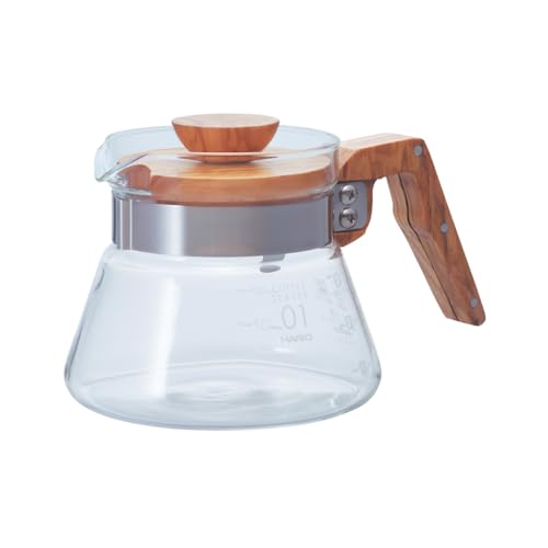 Image of Hario VCWN-40-OV V60 Coffee Server, 400 ml, Olive Wood