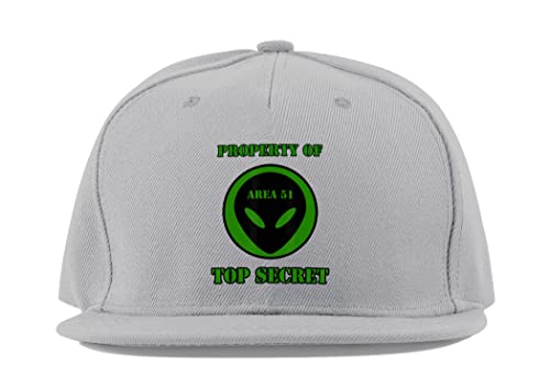 Casquette visière plate Area 51 grise en coton ajustée style Nevada