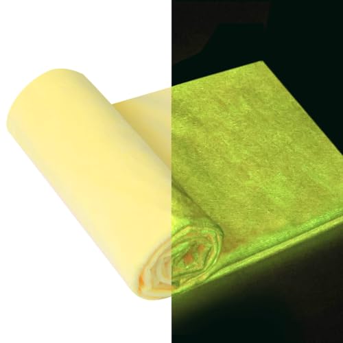Craftido Glow in The Dark Fabric, Luminous Soft Velvet Fabric by 1 Yard in Solid Color 63