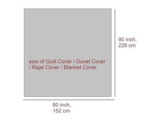 Image of Reversible Plain Glace Cotton Single Bed Quilt Cover /Duvet Cover /Rajai Cover /Blanket Cover with Zipper (60X90 Inches) (Yellow, Single)