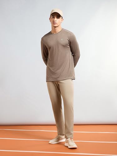 Image of TECHNOSPORT Men Mid Rise Solid Regular Fit Track Pant with Technodry, Antimicrobail for Gym, Workout, Sports and Regular Use