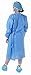 Disposable Protective Isolation Gown with Elastic Cuff,Latex Free,Non-Woven, Fluid Resistant,ONE Size FITS All,(Pack of 10) Blue