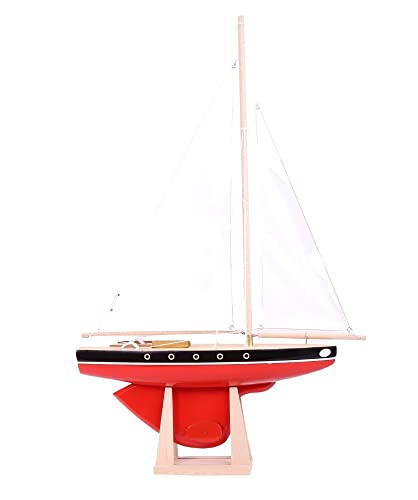 Voilier Le Tirot Rouge 40cm bateau en bois hêtre modèle réduit