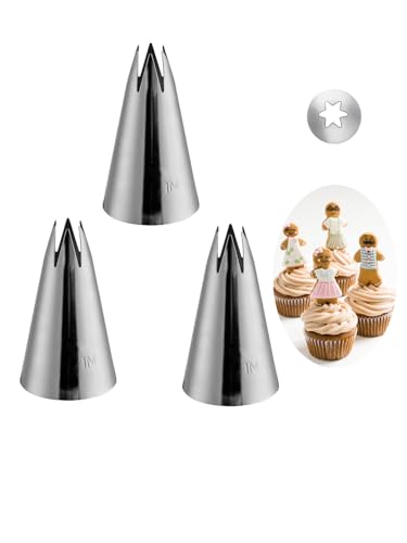 Piping Tip 1M 3 Pcs Set,1M Star Tip for Cake