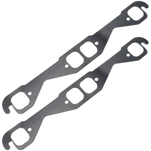Dusledel 2 Pcs 1404 Small Block Exhaust Manifold Gasket Set Replacement for Chevrolet 283 305 307 327 350 400 for Isuzu NPR for AM General Hummer for Cadillac Escalade, 1.50