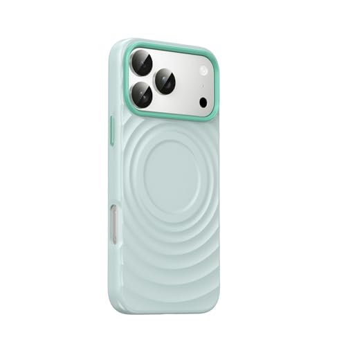 Coque silicone cuir pour iPhone 17 Pro Max aimantée étui menthe rigide