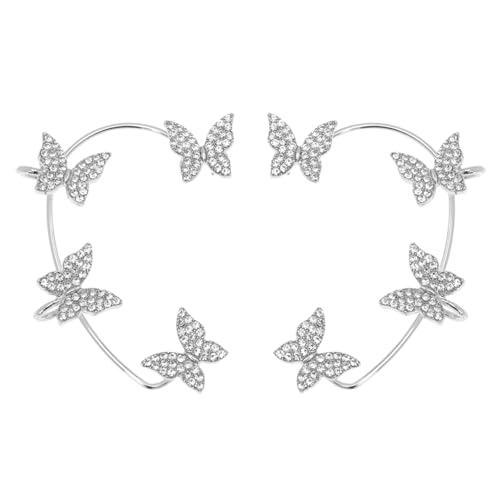 SHERCHPRY Boucles D'Oreilles En Strass Fausse Boucle D'Oreille Femme Manchette D'Oreille, Manchette D'Oreille - Non Percées