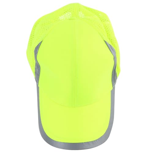 TOGEVAL Casquette De Baseball Sécurité Jaune Fluo à Réflexion Visible, Respirante Et Légère, Taille Unique Unisexe, Protection Solaire pour Activités Extérieures Et Sportives