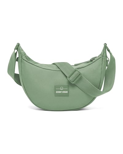 Johnny Urban Bolso Bandolera Mujer Hombres Verde - Ally Small - Half Moon Bag - Bolso Riñonera de Media Luna - Medio Bolso Redondo con Correa Ajustable - Repelente al Agua
