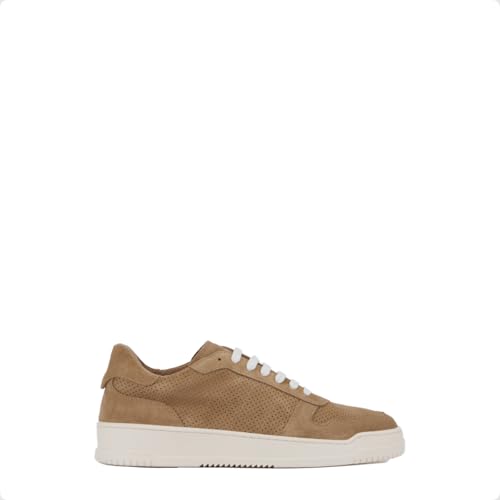 Image of Aquatalia Men's Cristo Sneakers Made in Italy, 70% Leather and 30% Tumbled Leather, Leather Lining, Round Toe, Rubber Outsole.